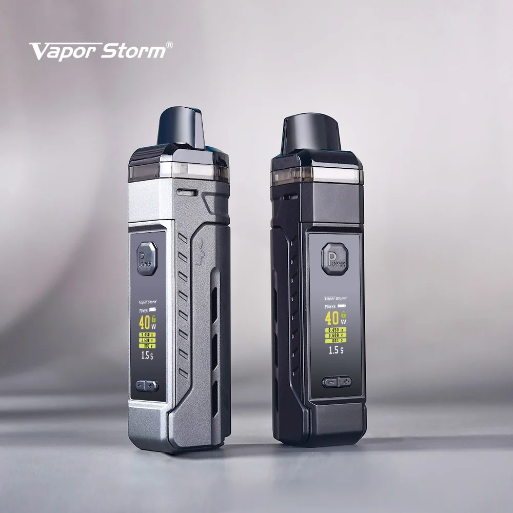 Vapor Storm VPM40 40W Pod Mod Starter Kit Mesh Coils 4.8ml Cartridge fit 18650 Battery E Cigarette V-PM40 Nova Nord Drag System