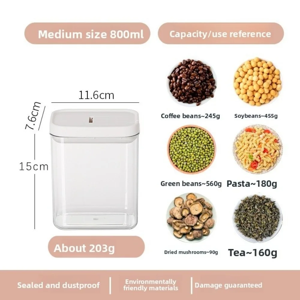 

Transparent Sealed Food Storage Box Insect Proof Moisture-Proof Fridge Storage Tank with Lid Stackable Food Storage Container