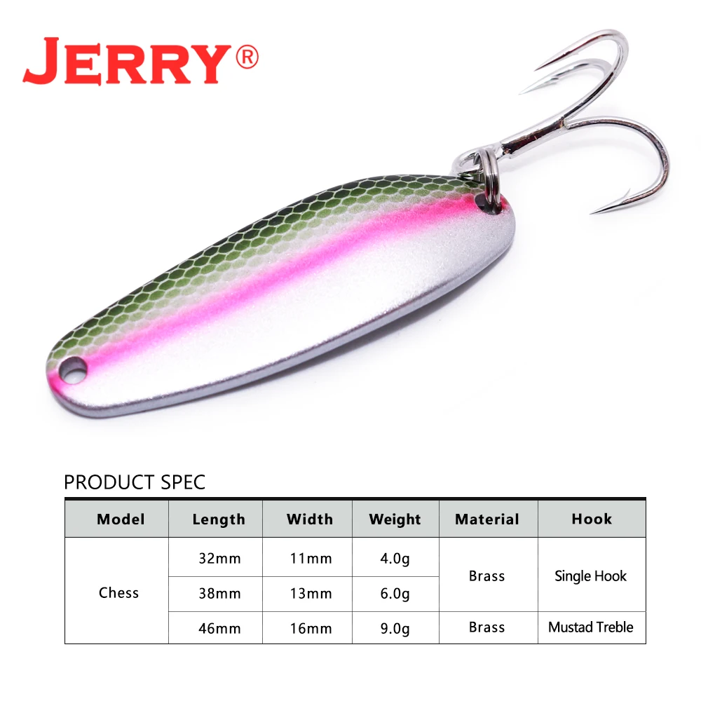 Jerry Chess Wobbler Fishing Lure Aritificial Metal Spoon Baits Mix Color Spinner Spoon Trolling Lures For Trout Bass