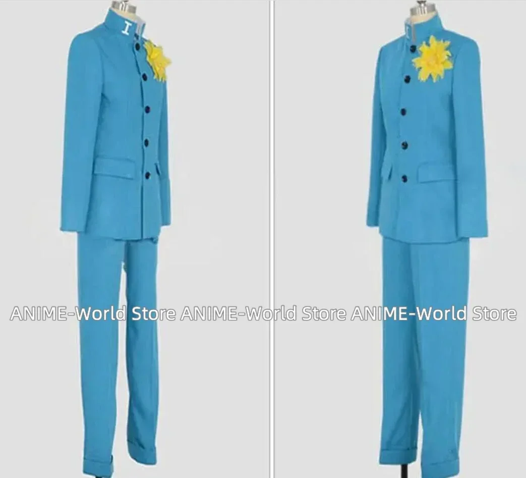 Anime Mens Cosplay Tsumi Costume Innocent Sin School Uniform Halloween Custom Mens Coat Pants Flower Suit