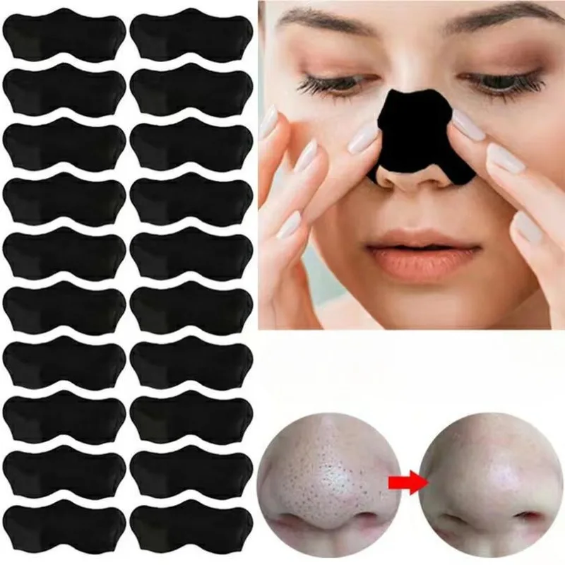 50/100 Uds. Mascarilla para eliminar espinillas Unisex tiras nasales limpieza poro nariz cabeza negra eliminar pegatinas parche para mascarilla para el cuidado de la piel