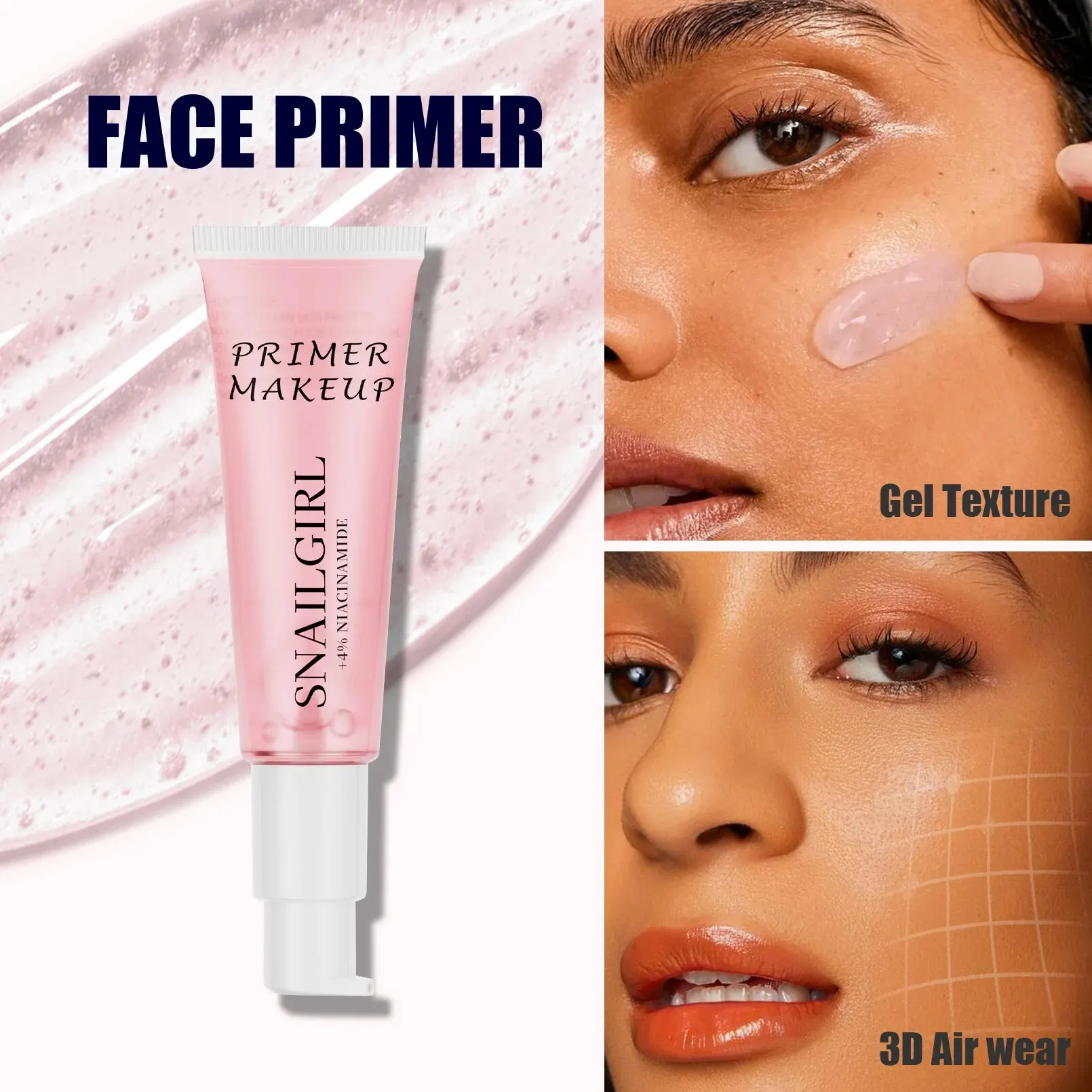 Primer Face Makeup, Power Long Lasting Hydrating Smoothing Gel-Based Face Primer Gripping Makeup trucco idratante isolato