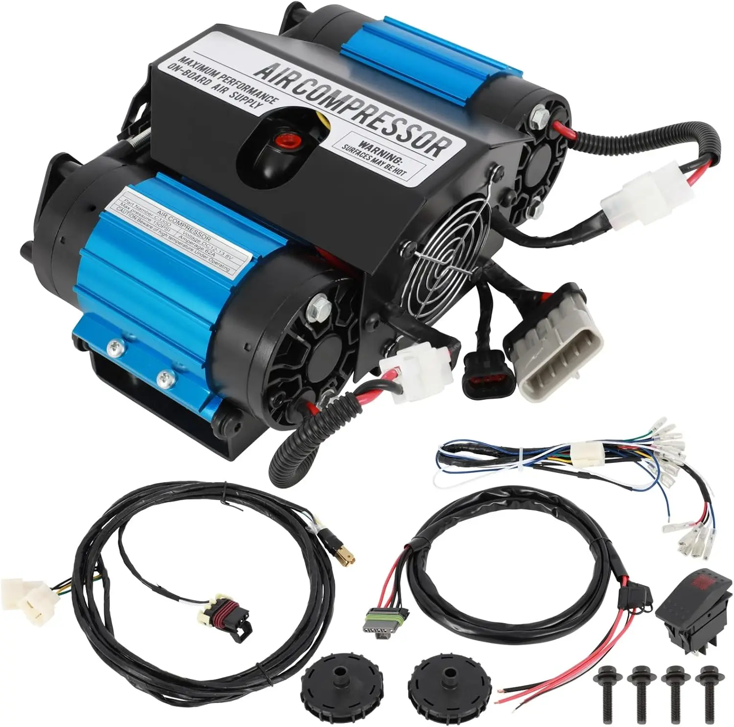 

Twin Air Compressor 12V for Air Locker Differentials, Tire Inflation, Air Tools CKMATA12 Air Compressor Pump