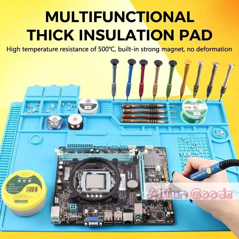Magnetic Heat Insulation Silicone Mat Repair Kit Soldering Mat Phone Repair Mat Anti-Static Silicone Heat-Resistant Table Mat