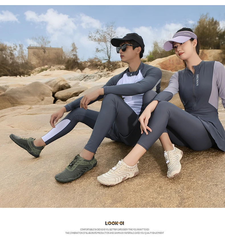 Summer Wide-Head Wading Shoes Men Barefoot Upstream Sketch Shoes Fitness Cycling Yoga Casual Sandals Women Water Sports Shoes