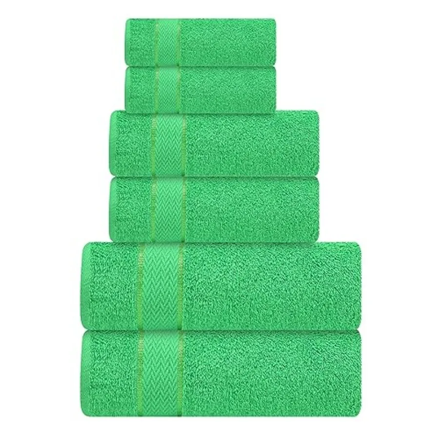 

Bath Towels Set-100% Cotton-2 Bath Towels 2 Hand Towels and 2 Washcloths-Large Quick Dry Absorbent Soft and Plush Gym Spa Hotel