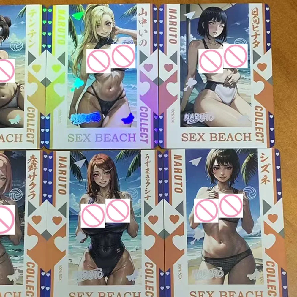 9 pz/set Anime Sexy Collection Card NARUTO Haruno Sakura Hyuga Hinata Uzumaki Kushina Big Chested Beauty Card Color Flash Gifts