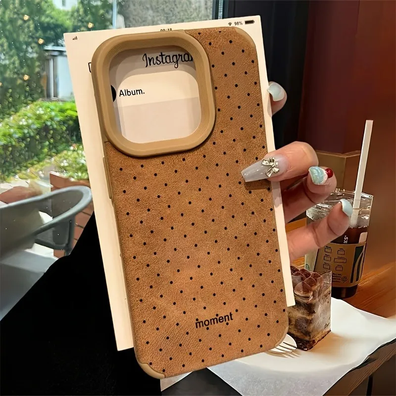 English Polka Dot Suede High Value Fashion Phone Case For iPhone 16 Pro Max Cases iPhone 11 12 13 14 16 XS XR X 15 14 Plus Cover