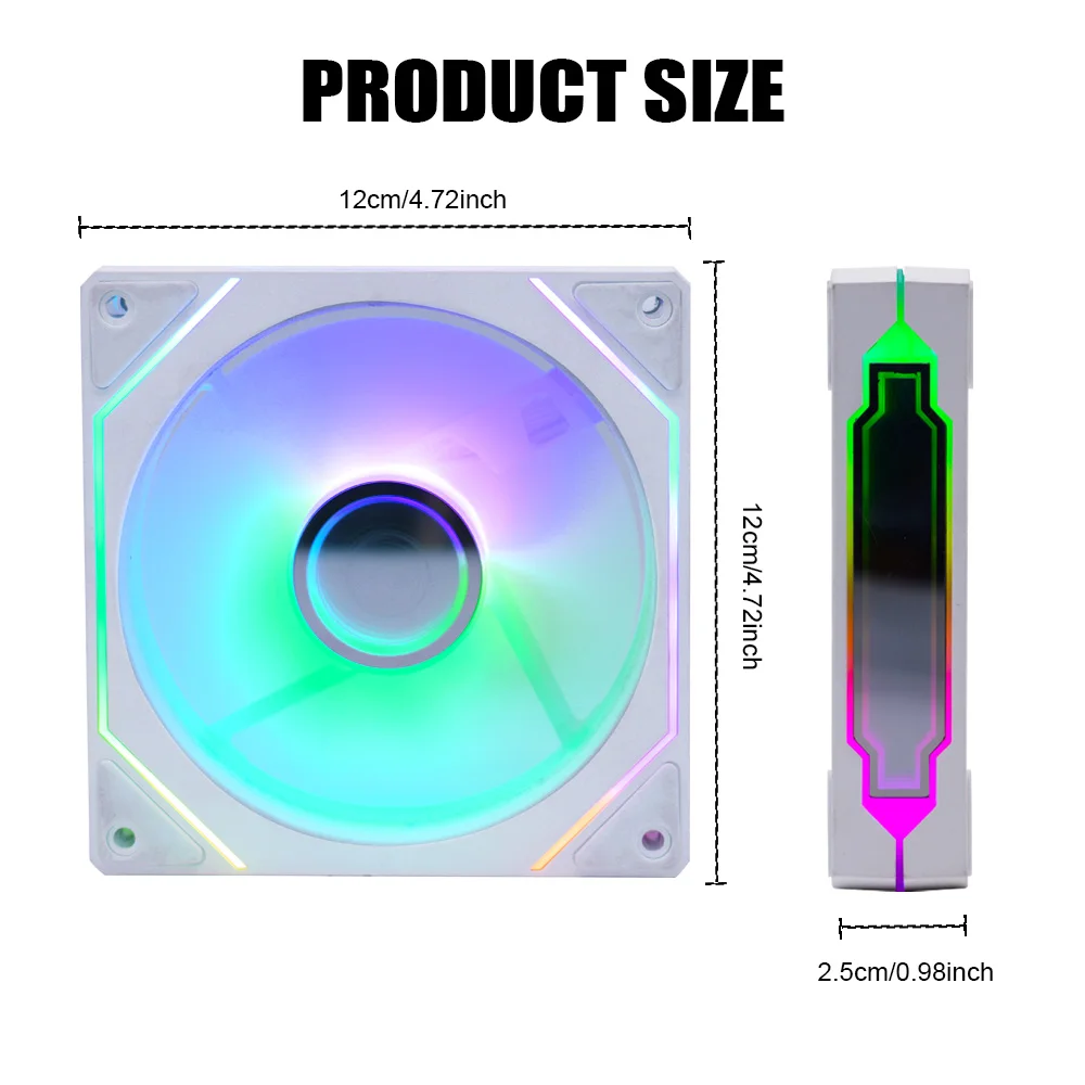 Manmu Gaming 120mm Computer Rgb Cooling Cooler Fan 12v Fan Rgb Led Cooling Pc Pc Case Fan