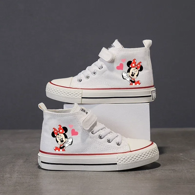 Canvas High-top Low shoes Mickey Mouse Clubhouse Love Girl Boys Kids disney Shoes Casual Cartoon comfort Children Print Shoes 54