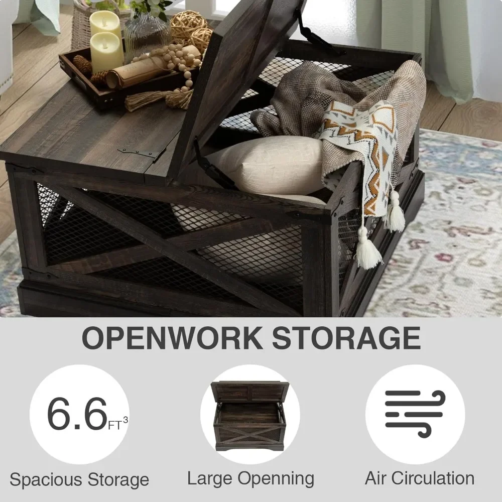 Openwork-工業用コーヒーテーブル,リビングルーム用コーヒーテーブル,ダークサックオーク家具,家具テーブル