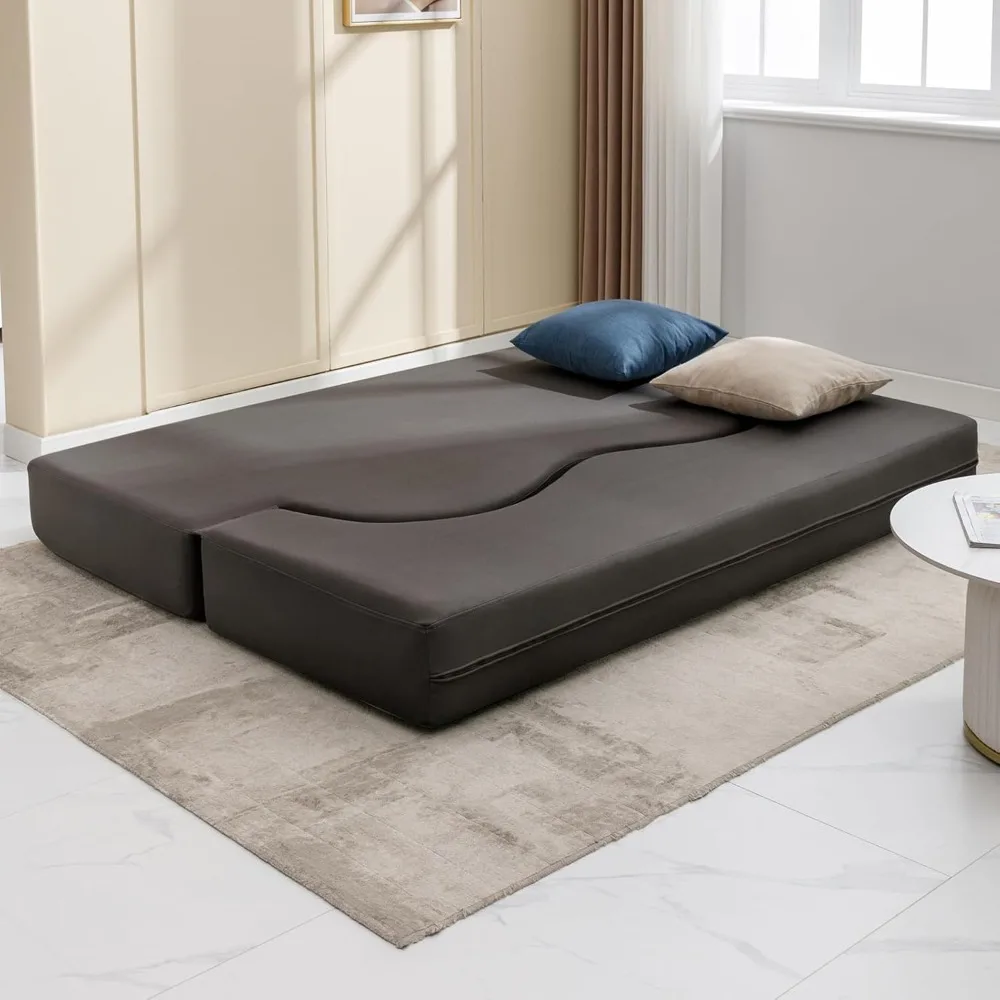 سرير أريكة قابل للطي بحجم كوين، أريكة فوتون مع جلد صناعي، سرير أريكة قابل للتحويل مع رغوة الذاكرة، قابل للطي