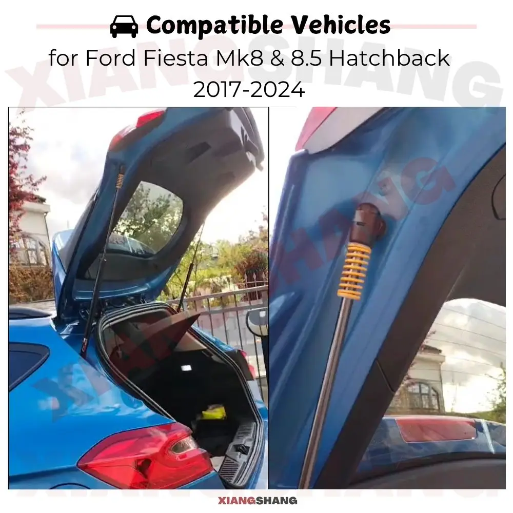 Auto Pop-Up Trunk Struts for Ford Fiesta Mk8 & 8.5 Hatchback 2017-2024 Automatic Opening Gas Lift Supports with Springs Boot