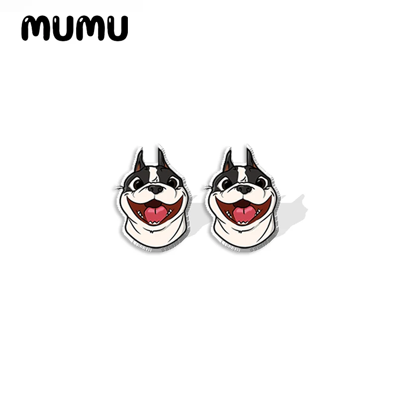 2022 New Cute Dogs Head Acrylic Stud Earring Lovely Pug Earrings Resin Epoxy Jewelry Gifts Friend