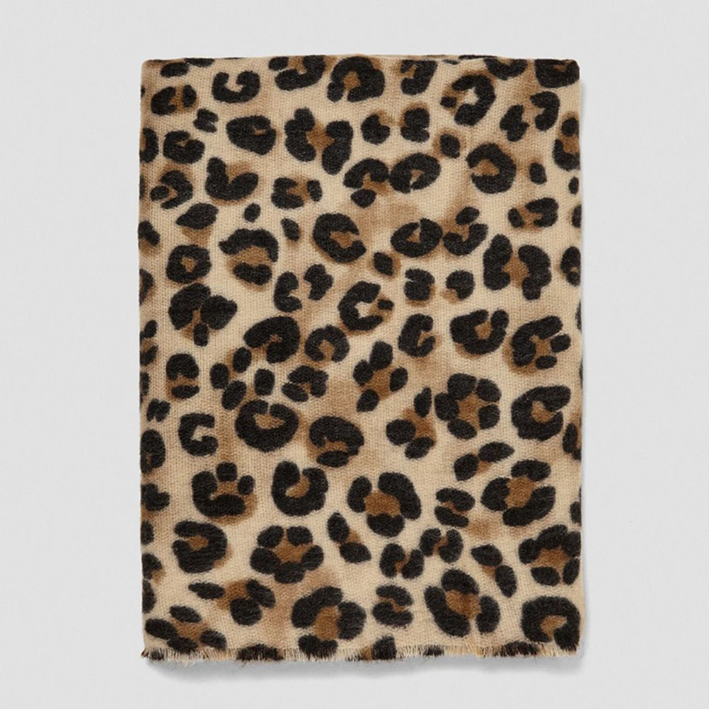 

Leopard Scarf Winter Warm Wool Shawl Fashion Oversized Women Scarves Leopard Print Autumn Keeps Warm Durable Style