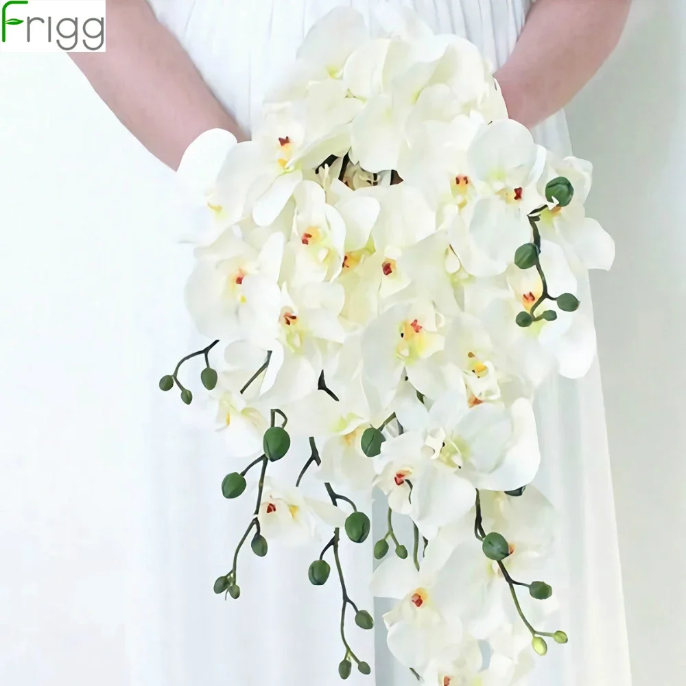 Frigg 1 Bouquet Artificial Butterfly Orchid Artificial Flowers For Decor Silk Flower Bouquet Phalaenopsis Real Touch Fake Flower