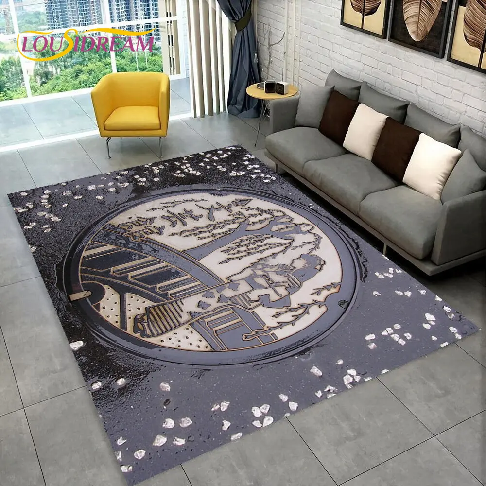 ثلاثية الأبعاد الفن غطاء فتحة مدينة منطقة البساط ، السجاد البساط للمنزل غرفة المعيشة غرفة نوم أريكة ممسحة ديكور المطبخ ، الاطفال عدم الانزلاق الكلمة حصيرة HD