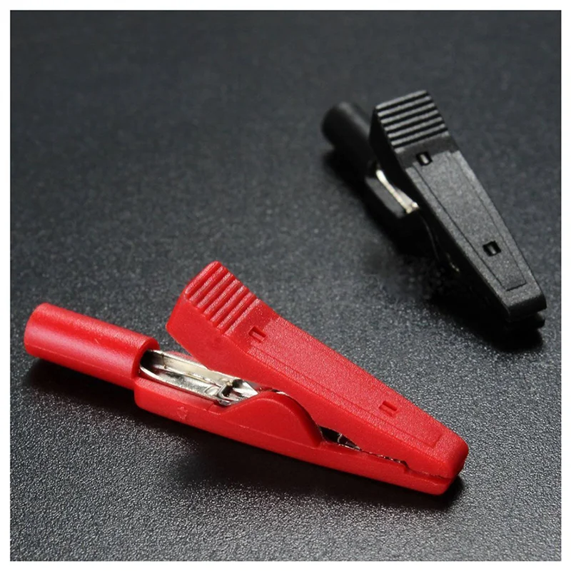 

A98E-10X Insulated Alligator Clip Connector Clamp Testing Probe Red+Black