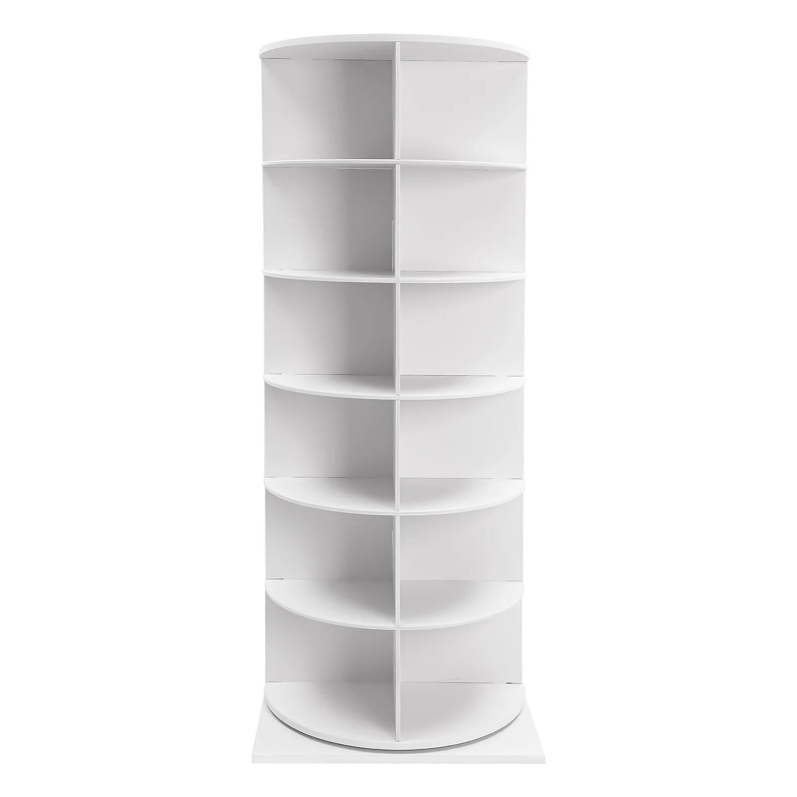 6-Tier Spinning Shoe Organizer – 360° Rotating Rack Holds Up to 24 Pairs + Removable Dust Cover | Space-Saving Entryway Storage