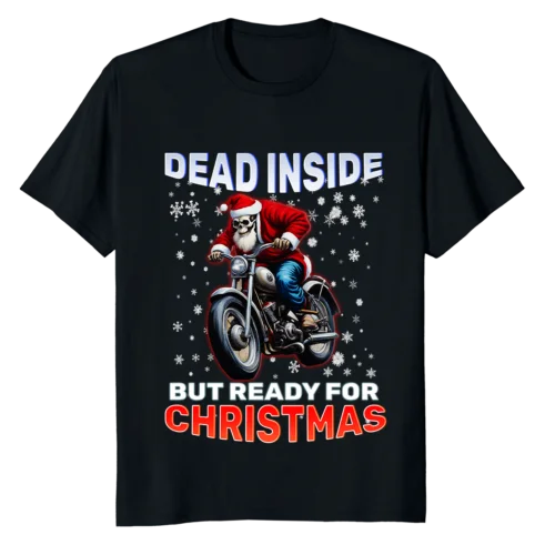 Skeleton Dead Inside But Ready For Christmas T-Shirt