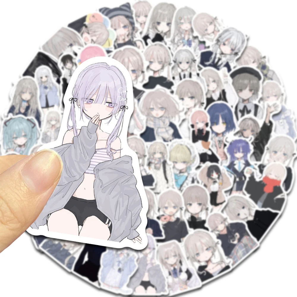 10/30/56 Stück Kawaii Anime Mädchen Ästhetische Aufkleber Niedliche Cartoon-Sticker Wasserdicht DIY Laptop Handy Gitarre Laptop-Aufkleber Verpackung