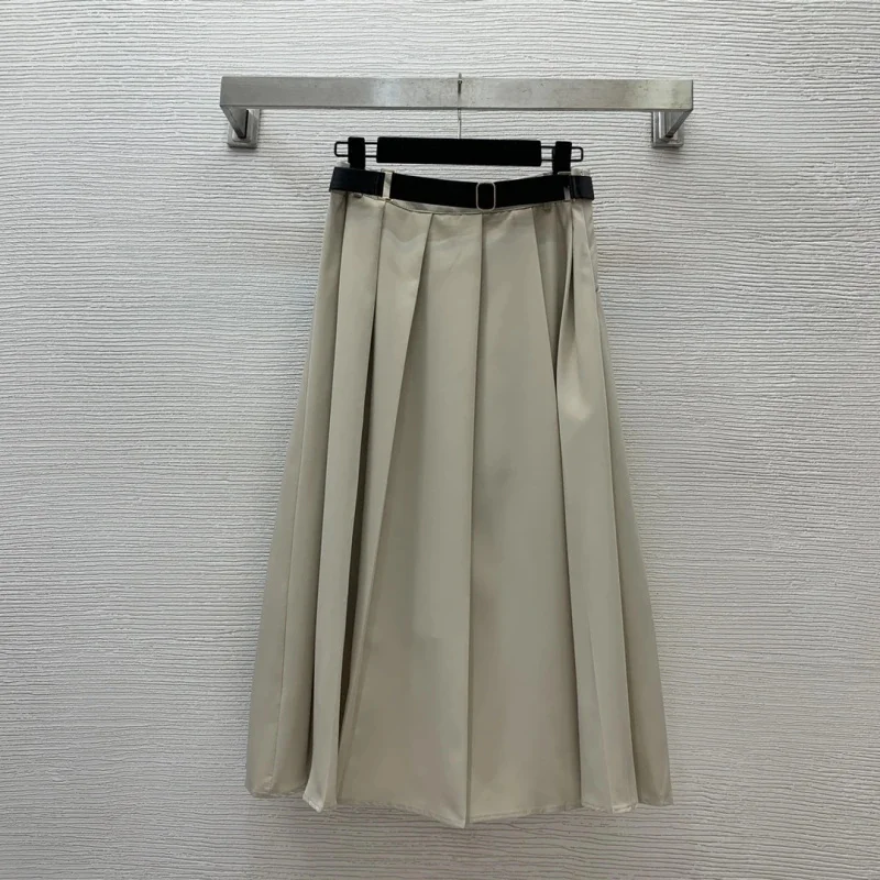 

Autumn And Winter Women's Clothing Collection Slim Pleated Skirt High Waist Slim Long Skirt ➕ Women's Waist Belt Long Skirt