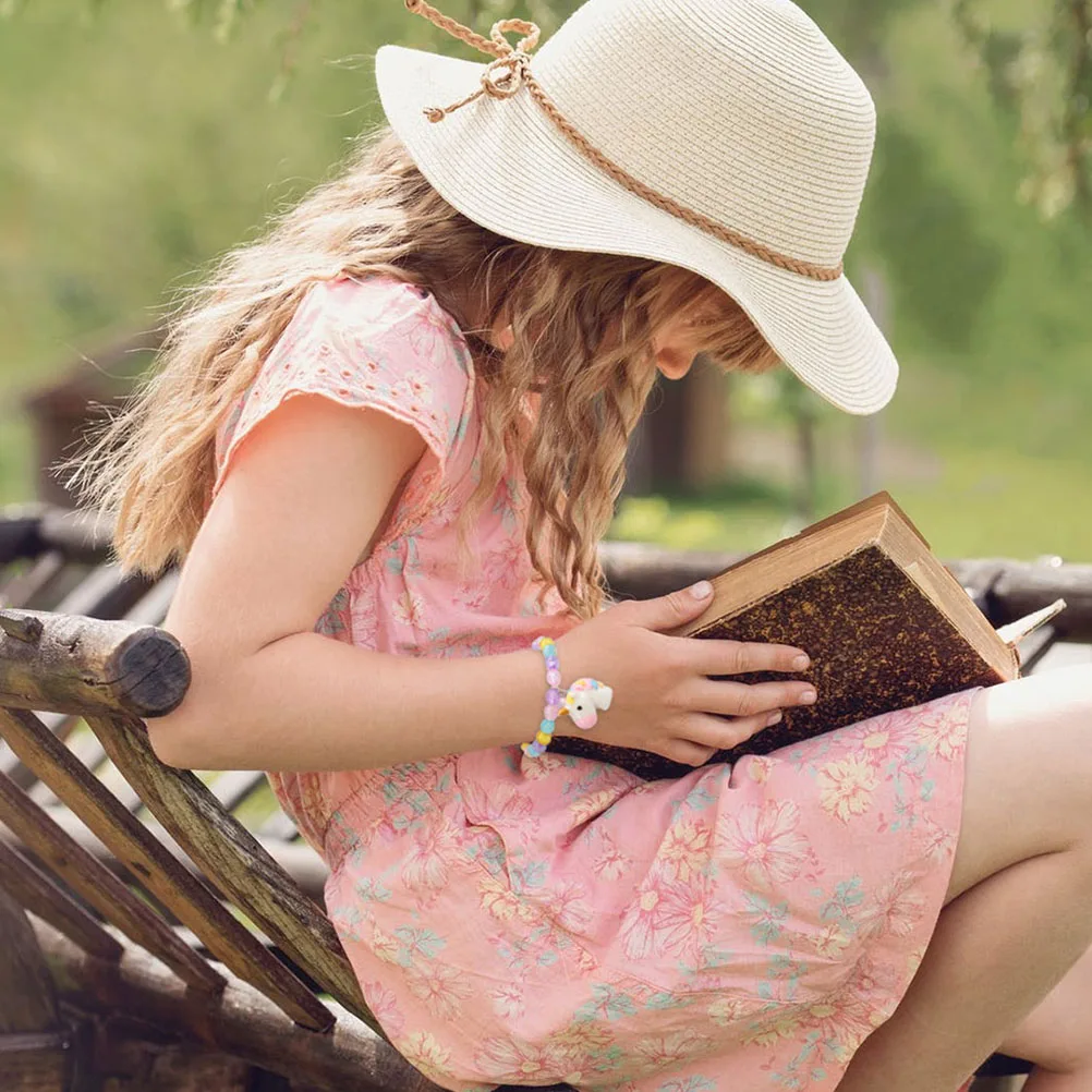 

5Pcs Unicorn Bracelets Colorful Acrylic Bead Kids Wrist Decor Birthday Holiday Gift Accessories Unicorn Beads Bracelets