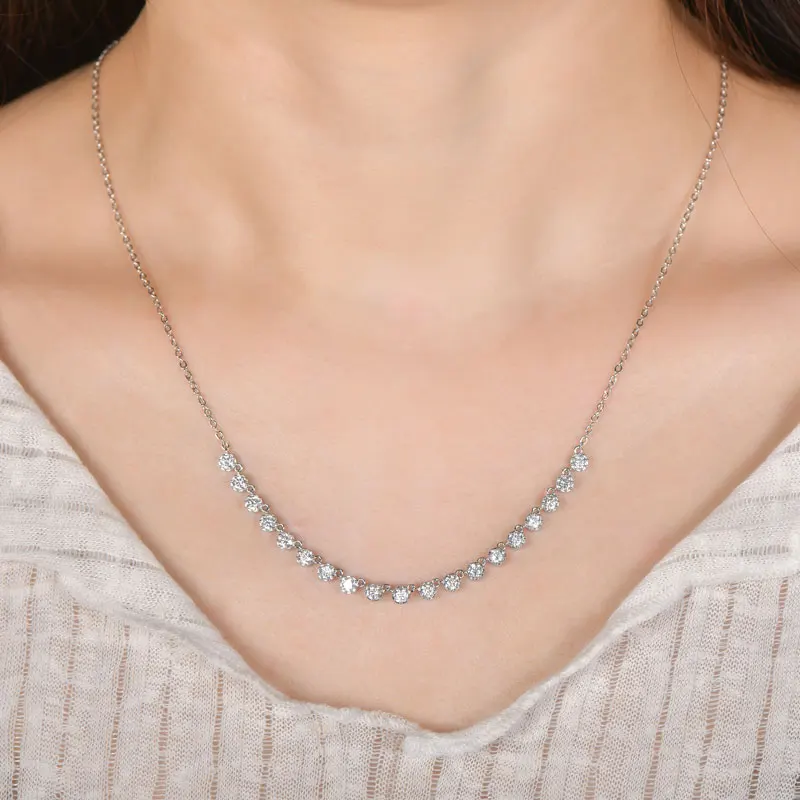 Moissanite Bubble Necklace, Certified Lab Created Diamond