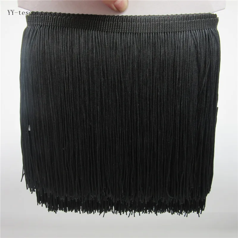 1 Yards 20CM Long Lace Fringe Trim Polyester Tassel Dark green Fringe Trimming Diy Latin Dress Clothes Accessories Lace Ribbon