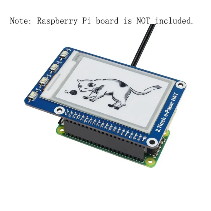 Eink E-Paper Display Screen, 6 000 Board, HAT Kit pour Ardu37RPI Raspberry Pi 0 ontari2 W WH 2 W 0W 3 Model B Plus 4 5, 2.7 pouces