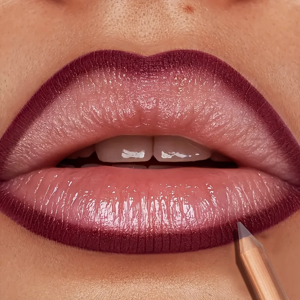 매트 방수 립 라이너 펜슬 오래 지속되는 색상 변하지 않음 쉬운 사용 샤프너 포함 푸다이어 립 컨투어