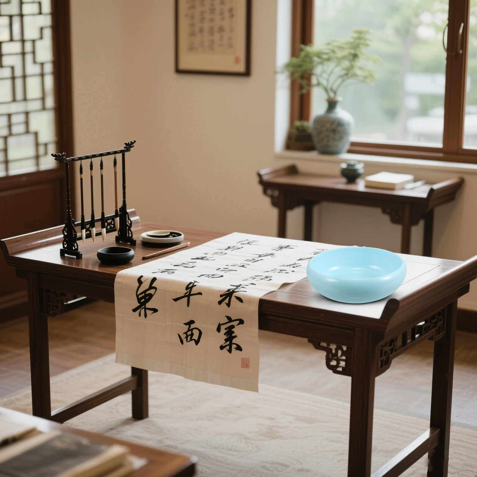 

Imitation Ceramic Ink Brush Washer Plastic Large Capacity Calligraphy Painting Ink Water Dish Brush Cleaning Container