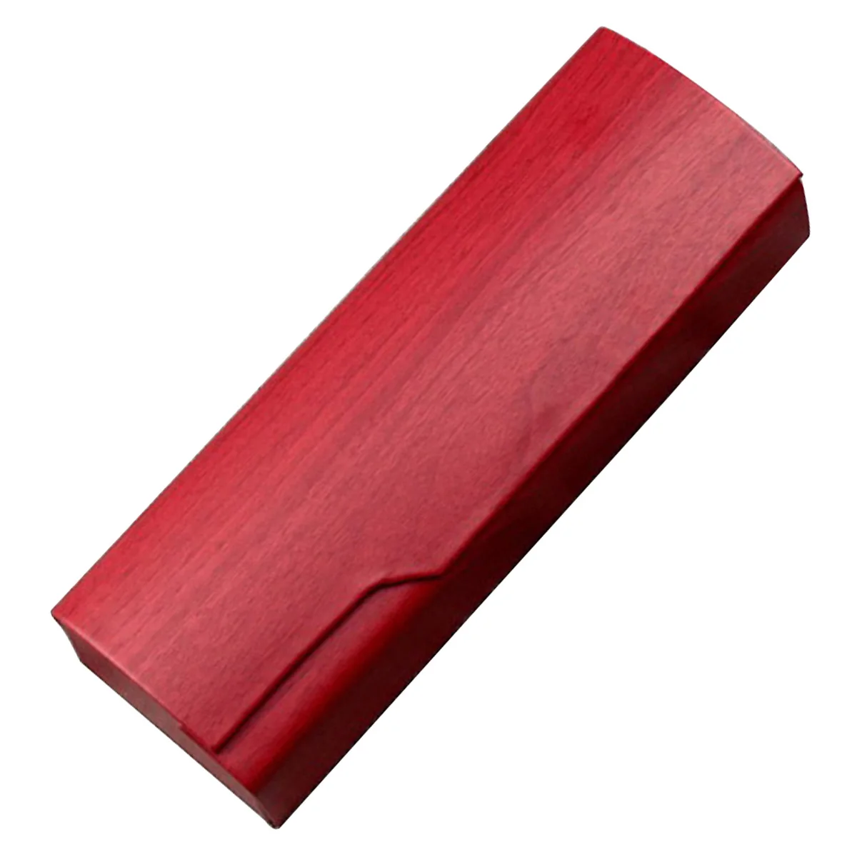 

Wood Grain Eyeglasses Case Hard Shell Durable Sunglasses Holder Organizer Portable Spectacles Cover Red Interior Lining