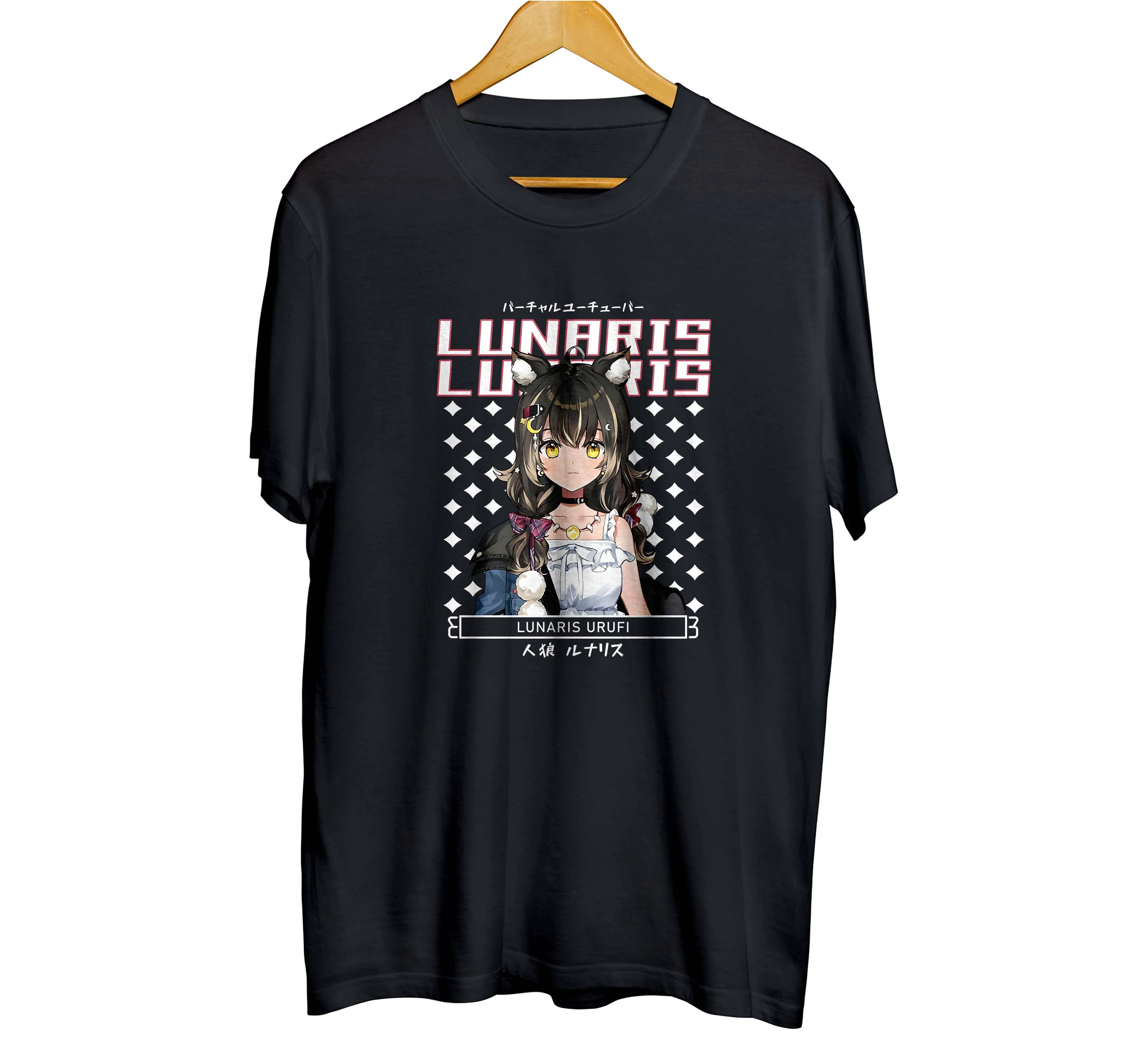 T-shirt distroanime vtuber LUNARIS URUFI - MY HOLO 100% cotton combed 30s