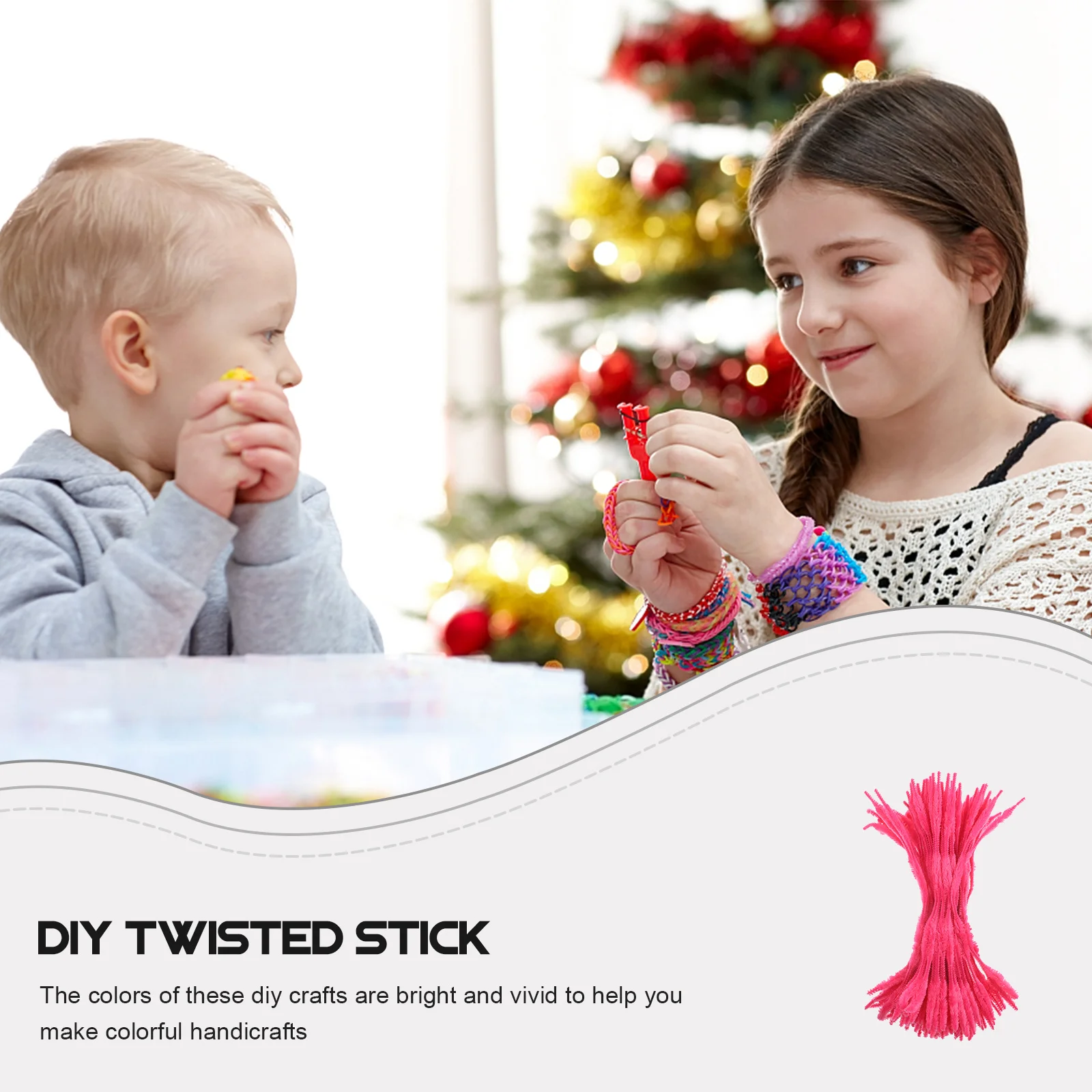 วัสดุงานฝีมือสร้างสรรค์ 100 ชิ้น อุปกรณ์ DIY สำหรับเด็ก เครื่องมือทำมือ แท่งงอได้ อุปกรณ์งานฝีมือเพื่อการศึกษาสำหรับเด็ก