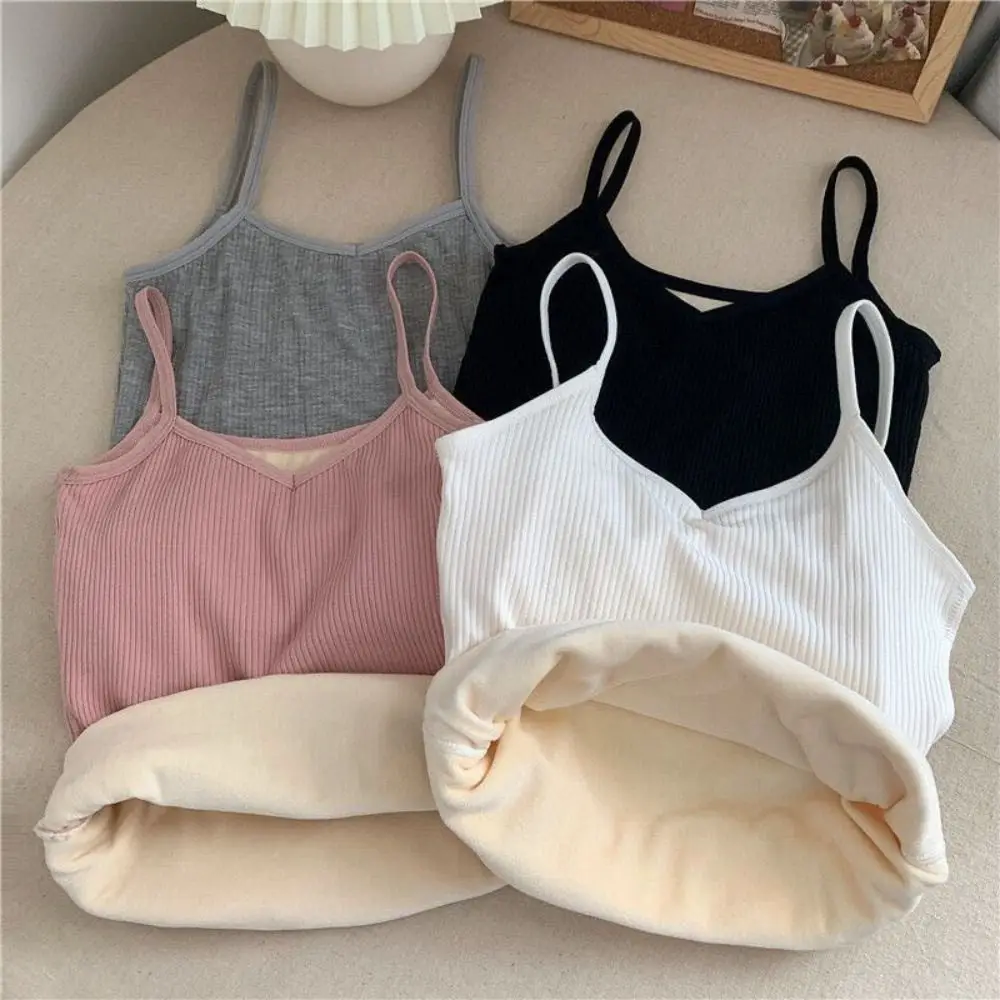 

Thicken Thermal Tops Sexy Solid Color Slim Women Tanks Sleeveless Warm Undershirt Autumn Winter