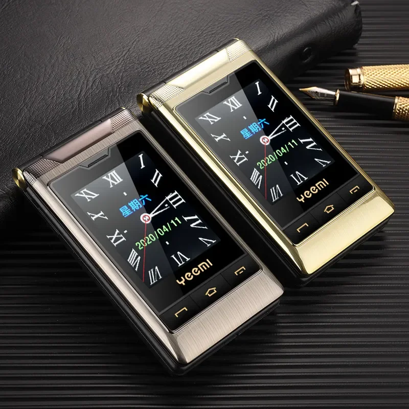 Yeemi G10-C 2G GSM ثنائي الشريحة شاشة مزدوجة الوجه ميزة الهاتف جبهات كبيرة بصوت عال لكبار السن 2.8 بوصة FM Mp3/Mp4 BT كبار السن الهاتف المحمول