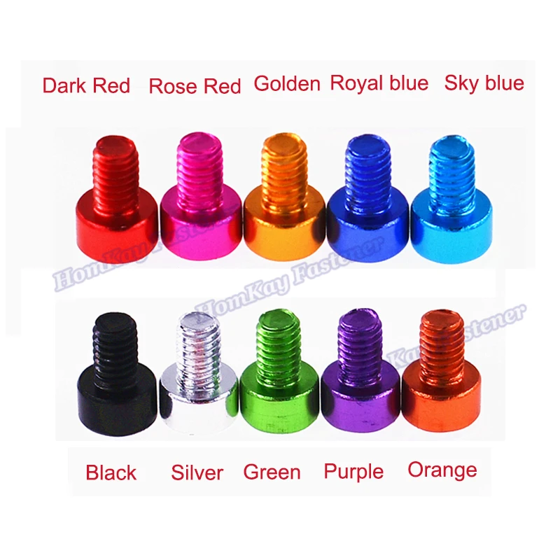 2pc/M3 Colorful Aluminum Hex Socket Cap Head Screw Allen Bolts Machine Screw DIN 912 Aluminium Cup Head Screw 10 Colors Anodized