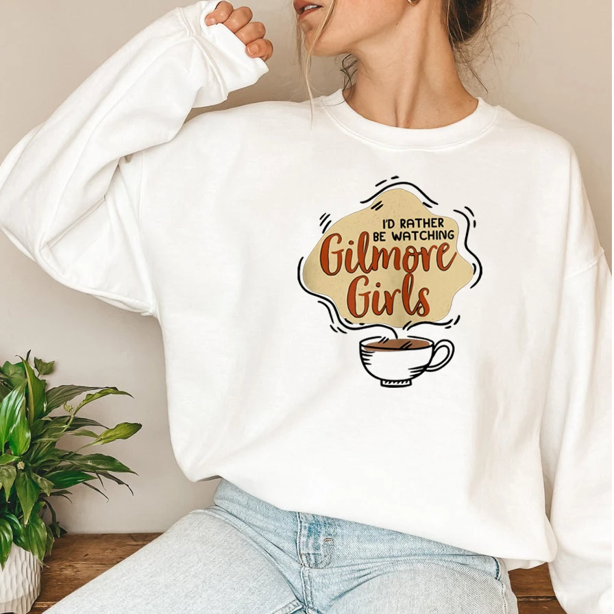 Gilmore Girls Sweatshirt I\'d Rather Be Watching Gilmore Hoodie Star Hollow Luke\'s Diner Jumper Lorelai Rory Crewneck Sweatshirts