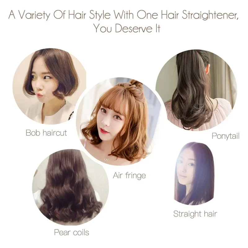 Mini Professional Hair Curler Straightener 2 in 1 Straightening Flat Iron Household Women Curling Tong Hairdressing Styling Tool 6