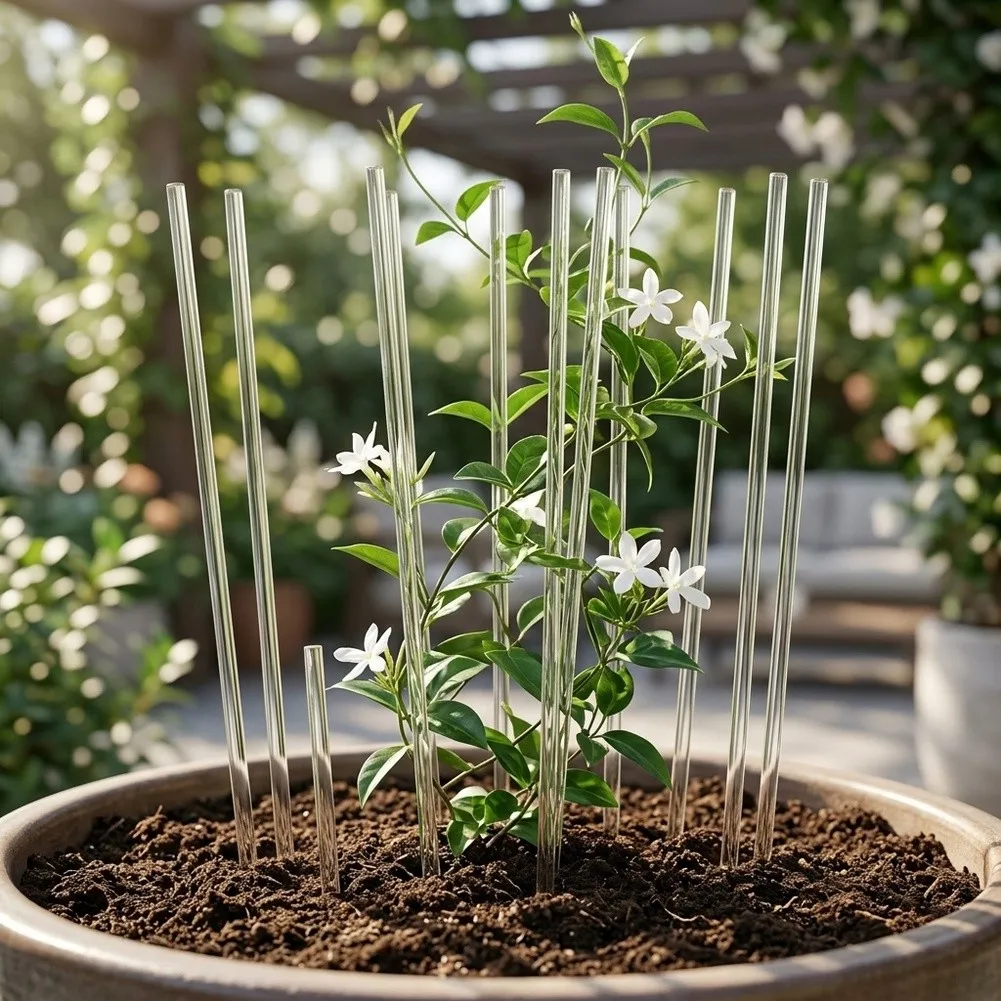 Garden Plant Stakes Set 11/16 Inch, Support For Potted Plants Growing, Reliable Plant Care Accessory For Home Garden