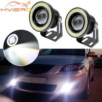 2X Car COB Auto DRL Led 12V HeadLamps Angel Eyes Fog Waterproof Headlights DRL Daytime Running DayLight Turn Signal Trunk Led