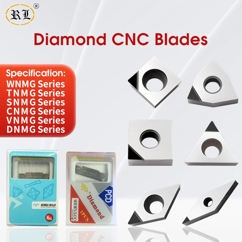 RL Diamond Blade Tnmg160404 Aluminum Cnc Lathe Tool Gem Turning Tool Blade Grain High Brightness Pcd Tool Head