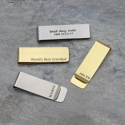 Personalized Money Clip Engraved Gift Custom Engraved Cash Clip Wallet personalised Gift for Dad Money Clip for Husband