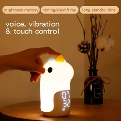 Luz de noche LED para niños, reloj despertador para niños, luz nocturna de unicornio de silicona suave, USB, alta calidad