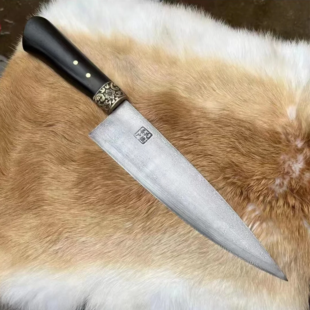 8,5-calowy nóż Husa Ręcznie robione ostrze ze stali damasceńskiej Ostre tasaki Tasak Sashimi Krojenie ryb Sushi Noże kuchenne Narzędzia kuchenne — zdjęcie 4