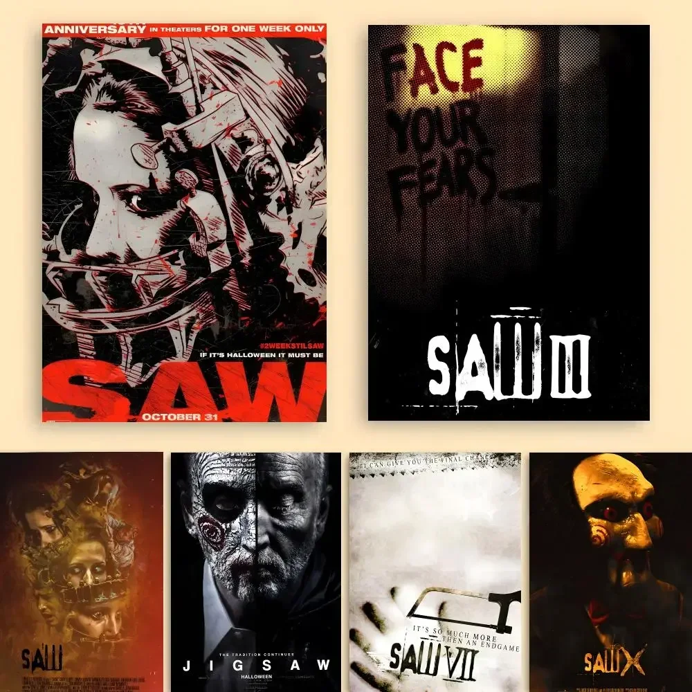Movie Horror Saw Poster Wall Art Living Room Bedroom for Decor Enthusiasts
