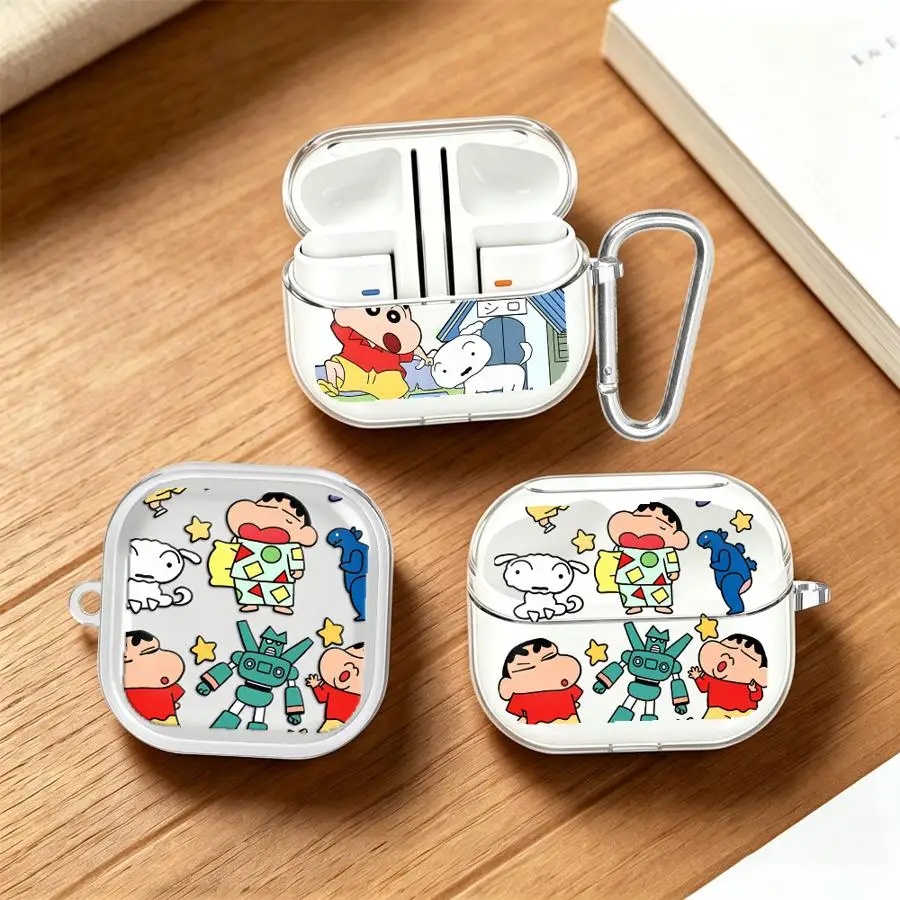 Clear Earphone Cases Cover With Hook Case For Redmi Buds 8 Lite 6Active 8Active 6 Pro 5 7 C-Crayon Shin-chans Anime