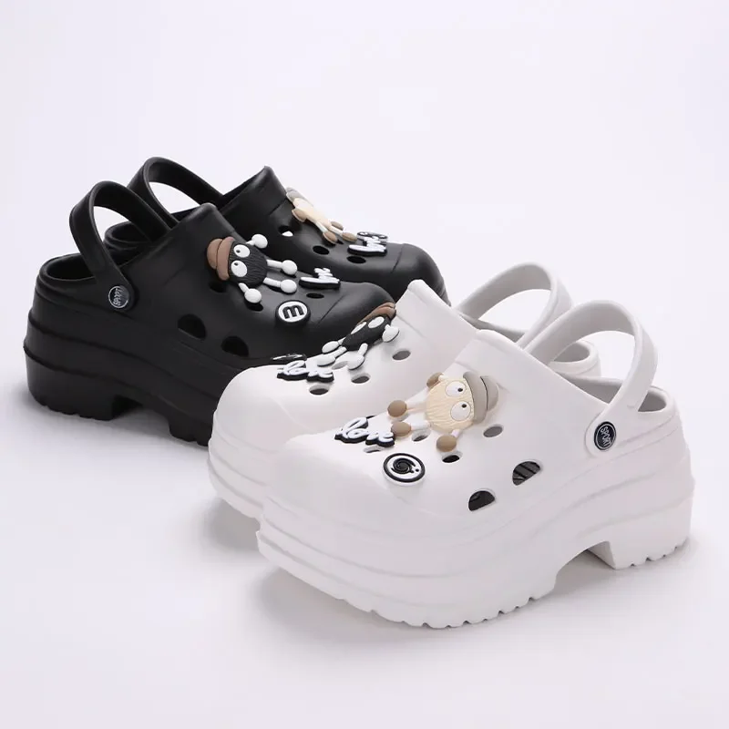 Eva Chunky Plateau-Sandalen für Damen 2024 Sommer Dickbodige Clogs Pantoffeln mit Geschlossener Zehenpartie Rutschfeste Strand- und Gartenschuhe – Detail 3