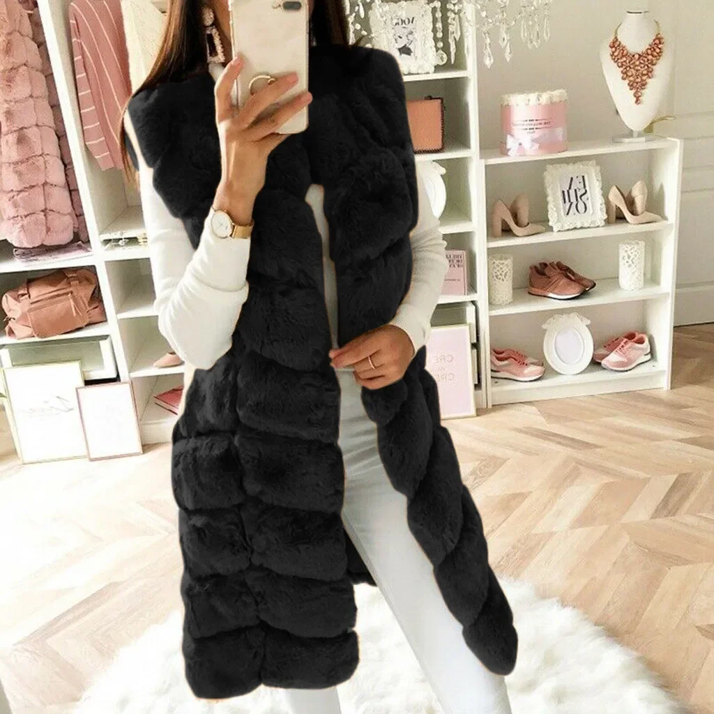 Women High Quality Vest Coat Fox Warm Coat Vests Winter Faux Furs Women's Coats Jacket Gilet Vest Abrigo Mujer Invierno In Stock